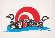 Robert E. Sebastian, Northern Song- Loons, 1984, screenprint, 10 1/2 x 20 1/2 in., Kansas State…