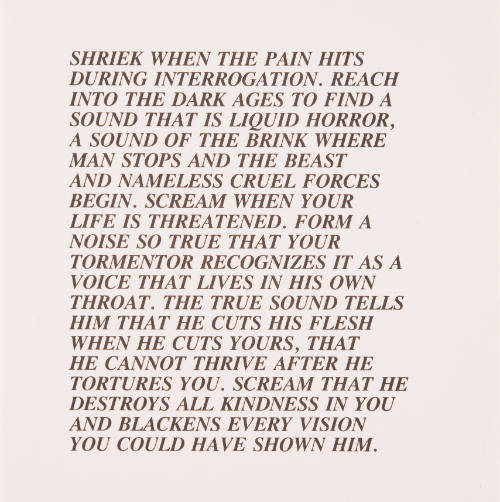 Jenny Holzer, Inflammatory Essays, 1979-82, printed 1996, screenprint on color paper, Kansas St…