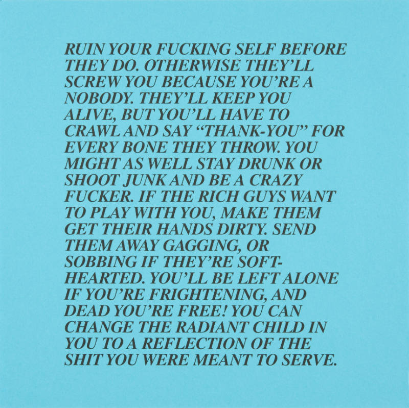 Jenny Holzer, Inflammatory Essays, 1979-82, printed 1996, screenprint on color paper, Kansas St…