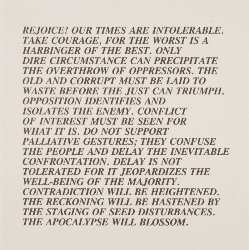 Jenny Holzer, Inflammatory Essays, 1979-82, printed 1996, screenprint on color paper, Kansas St…