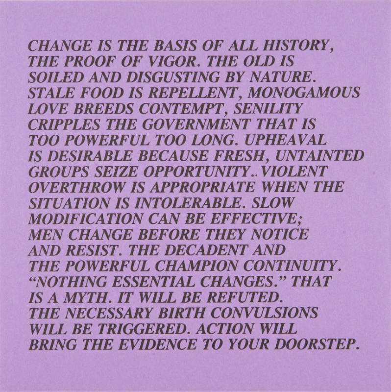 Jenny Holzer, Inflammatory Essays, 1979-82, printed 1996, screenprint on color paper, Kansas St…