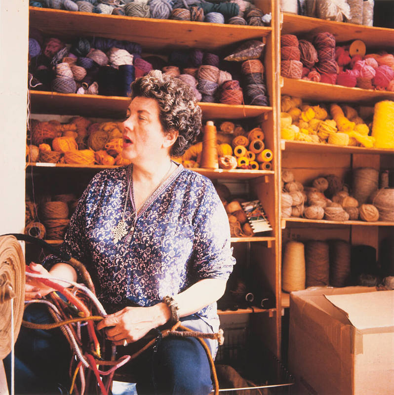 Janet Kuemmerlein (fiber artist), in her studio, Central Street, Kansas City, Missouri, May 20, 1982