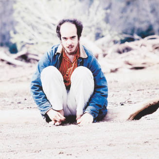 Graham Marks (ceramics professor, Kansas State University), on the beach, Tuttle Creek Reservior, north of Manhattan, Kansas, April 9, 1978