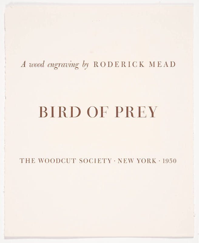 Bird of Prey (print folio cover)