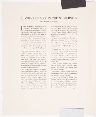 Rhythms of Men in the Wilderness (print folio)