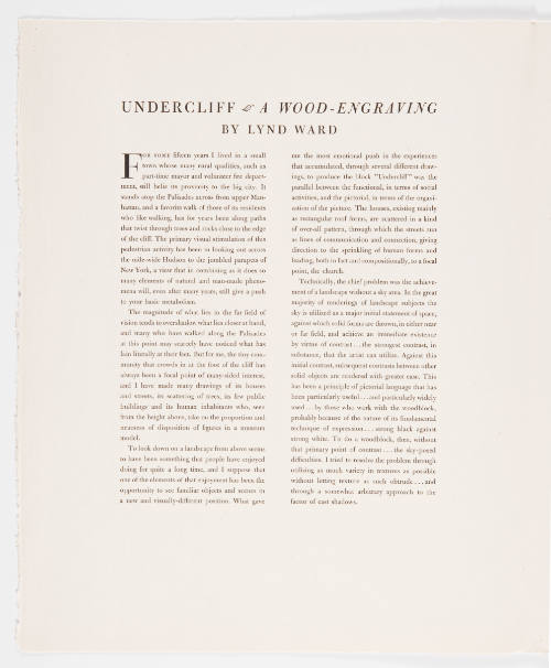 Undercliff print folio