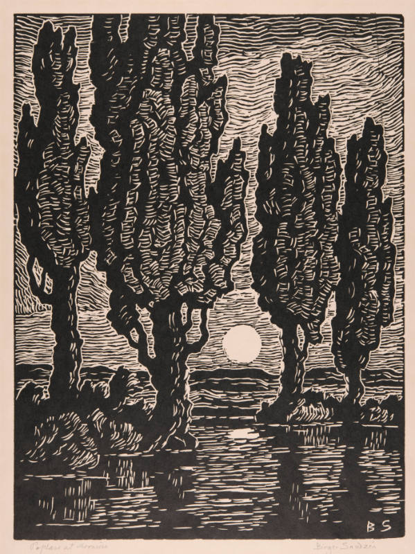 Poplars at Moonrise