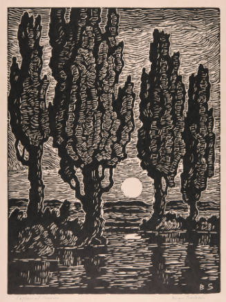 Poplars at Moonrise