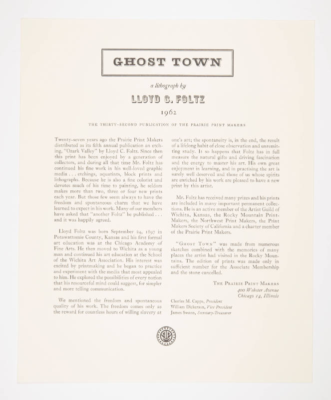 "Ghost Town" leaflet