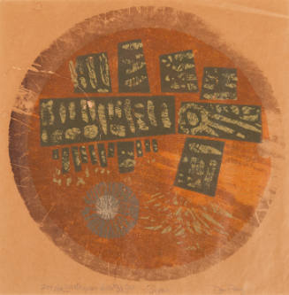 Donald Perry, For the Earth Goes About the Sun, 20th century, woodcut, 14 1/2 x 14 1/2in, Kansa…