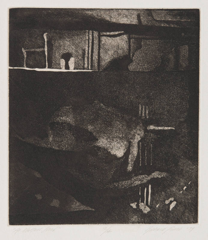 Richard Finch, As Matters Stood, 1979, Etching on paper, 8 3/4 x 7 3/4 inches, Kansas State Uni…