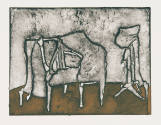 Wayne Kimball, Musical Chair (Brown), 1972, Color lithograph on paper, Kansas State University,…