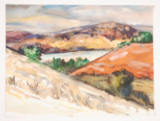 Oscar Vance Larmer, title unknown (Living Waters Ranch), ca. 1999, watercolor with charcoal, 19…