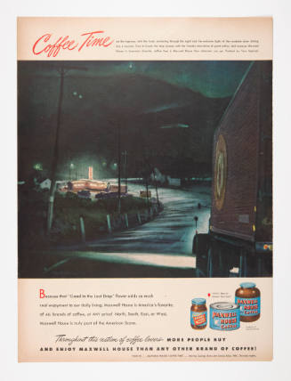 Advertisement for Maxwell House featuring a painting by Tore Asplund