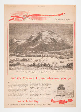 Advertisement for Maxwell House featuring Adolf Dehn's Black Mountain