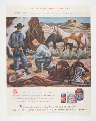 Advertisement for Maxwell House featuring a painting by Fletcher Martin