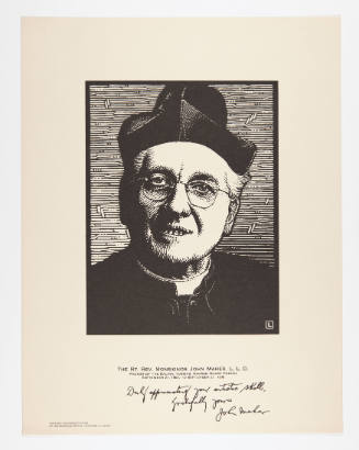 Herschel C. Logan, The Rt. Rev. Monsignor John Maher, L.L.D., 1939, lithograph (aluminum plate)…