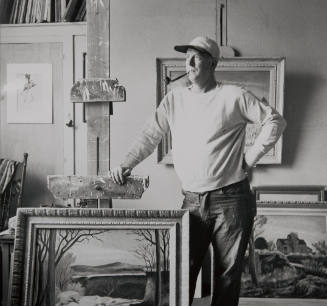 William "Bill" Dickerson, in his backyard studio