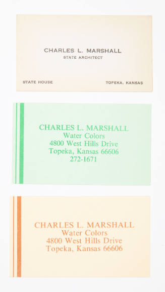 3 design of Charles L. Marshll business cards (12 total)