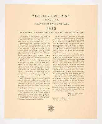 "Gloxinias" leaflet