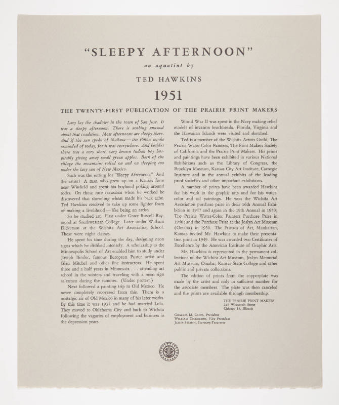 "Sleepy Afternoon" leaflet