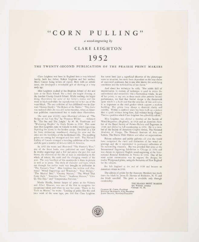 "Corn Pulling" leaflet