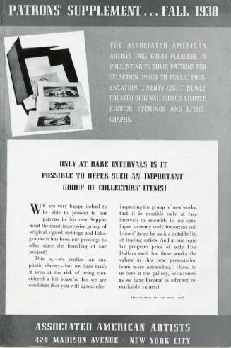 Patron's Supplement--- Fall 1938