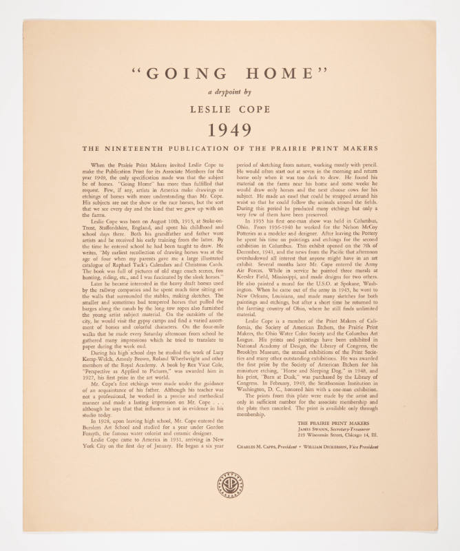 "Going Home" leaflet