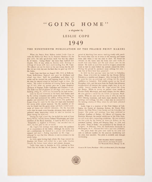 "Going Home" leaflet