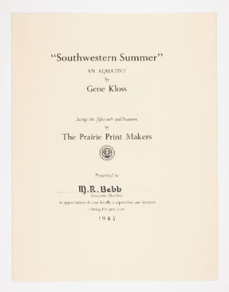 "Southwestern Summer" pamphlet