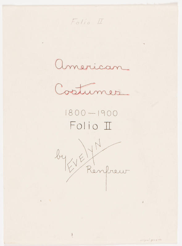 American Costumes 1800-1900 (title page)