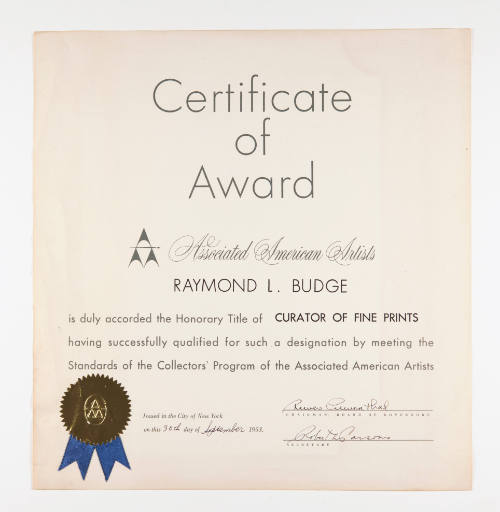 How do you rate as an art expert? certificate (Raymond L. Budge)