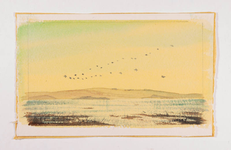 Thomas L. Currey, Coming In, mid 20th century, watercolor, 5 1/4 x 8 1/8 in., Kansas State Univ…