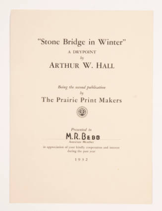 "Stone Bridge in Winter" pamphlet