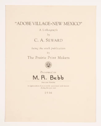 "Adobe Village-New Mexico" pamphlet