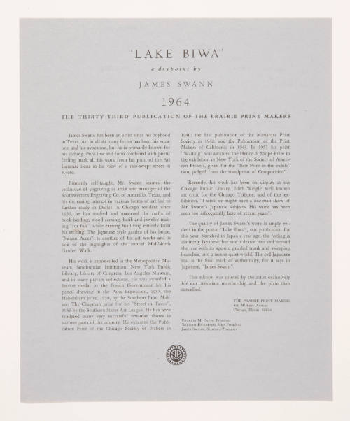 "Lake Biwa" leaflet