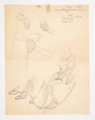 Study of seated woman and clasped hands