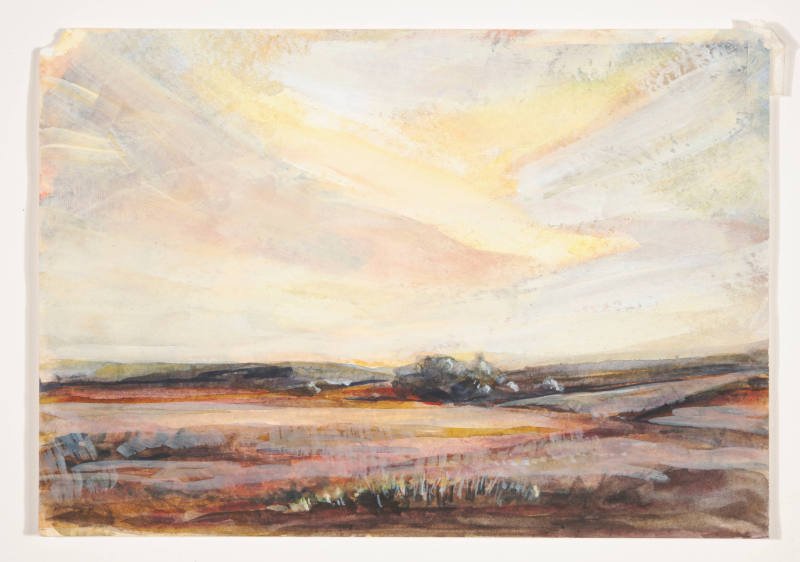 Oscar Vance Larmer, title unknown (Flint Hills landscape in pink), ca. 1995, watercolor, 9 15/1…