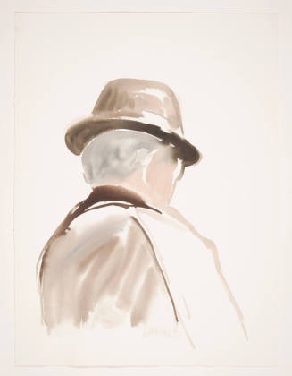 Oscar Vance Larmer, title unknown (self portrait, no. 1), ca. 1982, watercolor, 25 x 19 in., Ka…