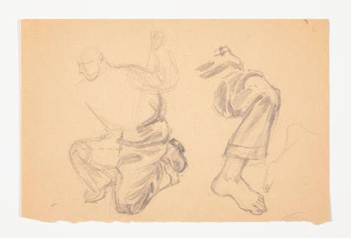 Study of a kneeling figure and bent knee