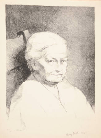 Oscar Vance Larmer, Grandma (Mary Earl), 1957, lithograph, 13 x 9 3/8 in., Kansas State Univers…