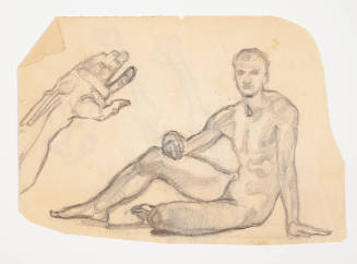 Male figure (recto) and arm bone studies (verso)