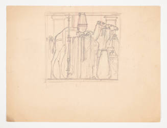 David Hicks Overmyer, Study for a Middle Eastern scene, mid 20th century, graphite, 9 x 11 7/8 …