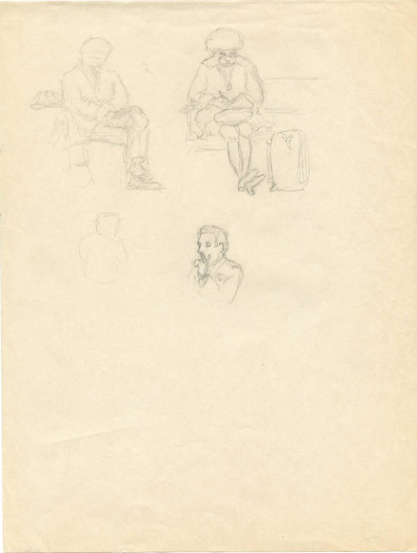 Title unknown (sketches of people waiting)