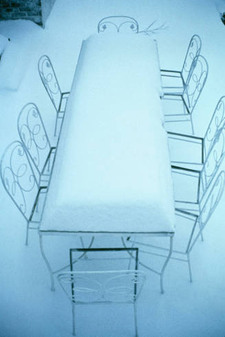 Table in Snow (backyard of Parks home, White Plains, New York)