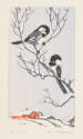 Margaret Evelyn Whittemore, Chickadees, ca. 1935, linocut, 7 x 4 in., Kansas State University, …