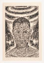 Douglas Bourgeois, Warrior, 2013, Linocut with chine collé, 18 x 12 in., Kansas State Universit…