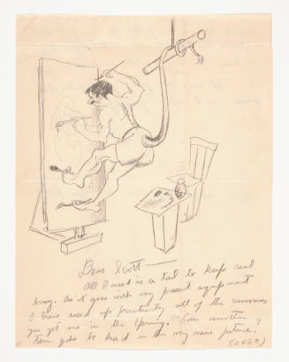 Illustrated letter from Thomas Hart Benton to William J. Scott, February 14, 1923