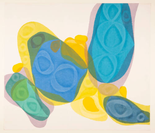 Bernard Joseph Steffen, Blue Forms, ca. 1970, screenprint, 28 x 33 1/8 in., Kansas State Univer…