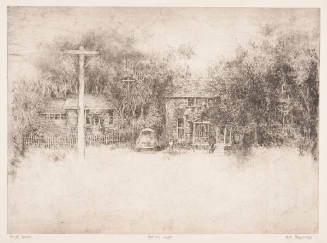 Thomas D. Edwards, Three Houses, ca. 1977, etching, 17 1/2 x 24 in., Kansas State University, M…